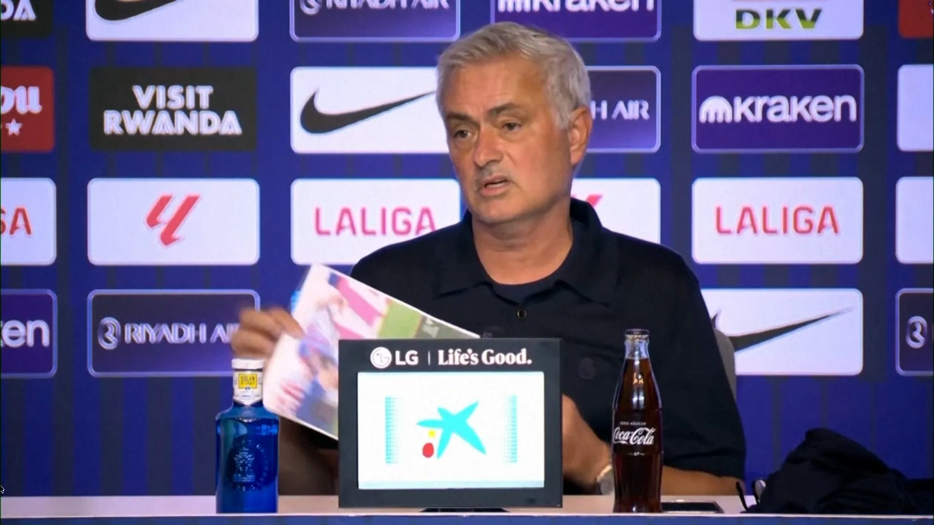 Mourinho holds up images of ‘two clear red cards’ after Atletico defeat