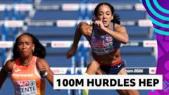 Johnson-Thompson under way in the heptathlon