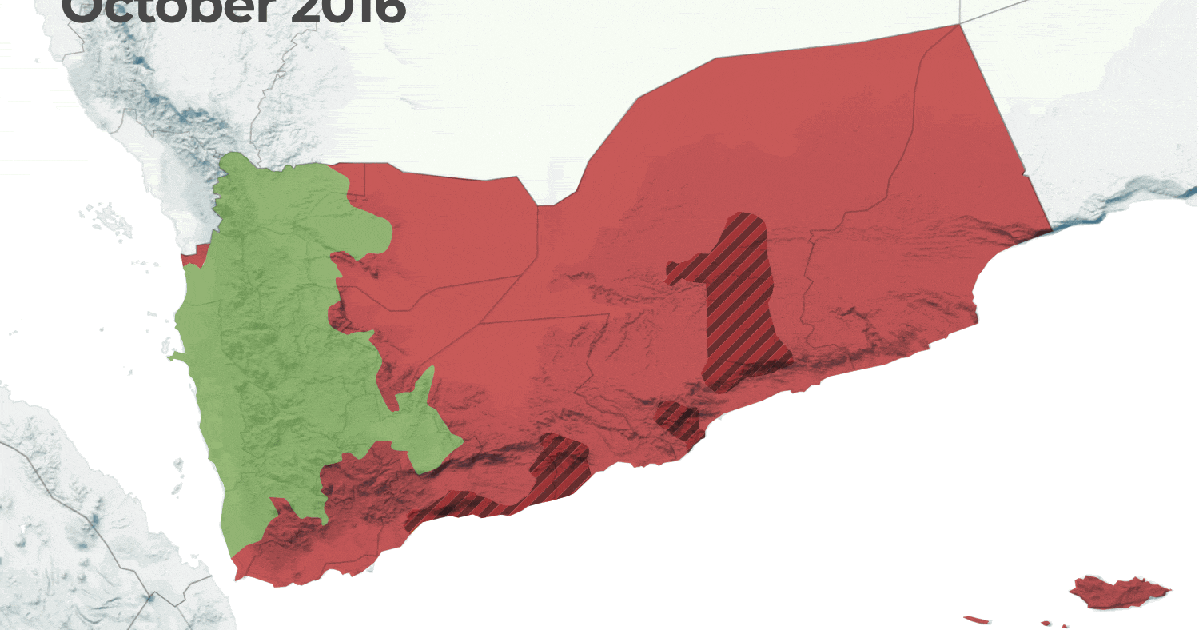Yemen: Maps show 10 years of changing control