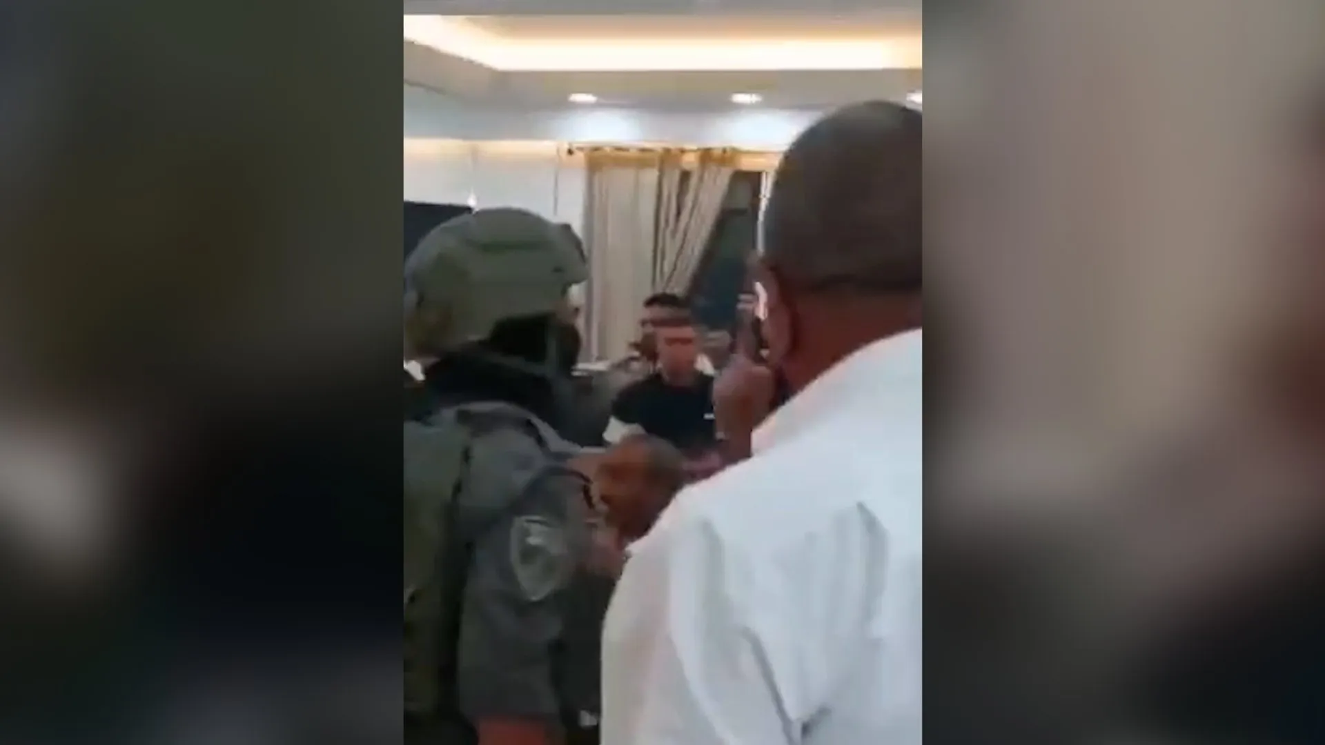 Moment Israeli forces storm wedding hall in occupied West Bank