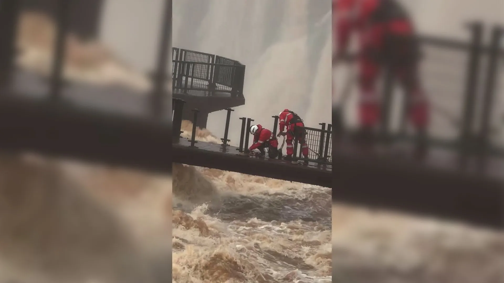 Iconic Iguazu Falls walkway dismantled amid record water levels