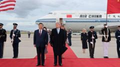 A red carpet and military flyover - How Trump welcomed Xi