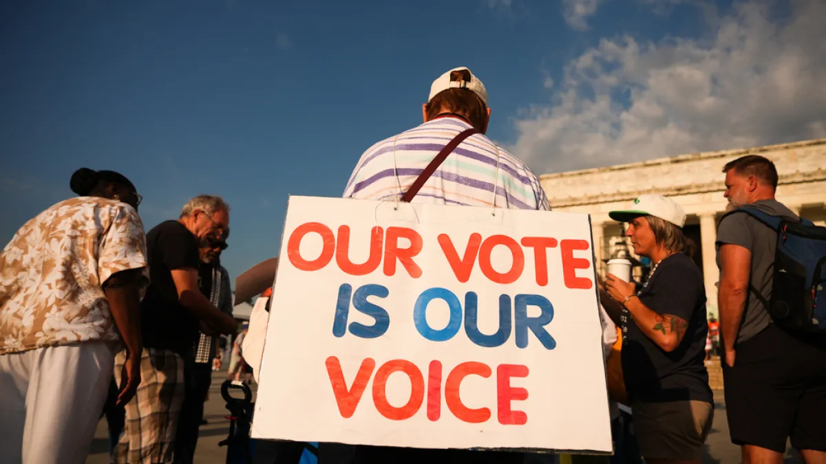Thousands take part in March on Washington to promote voting rights