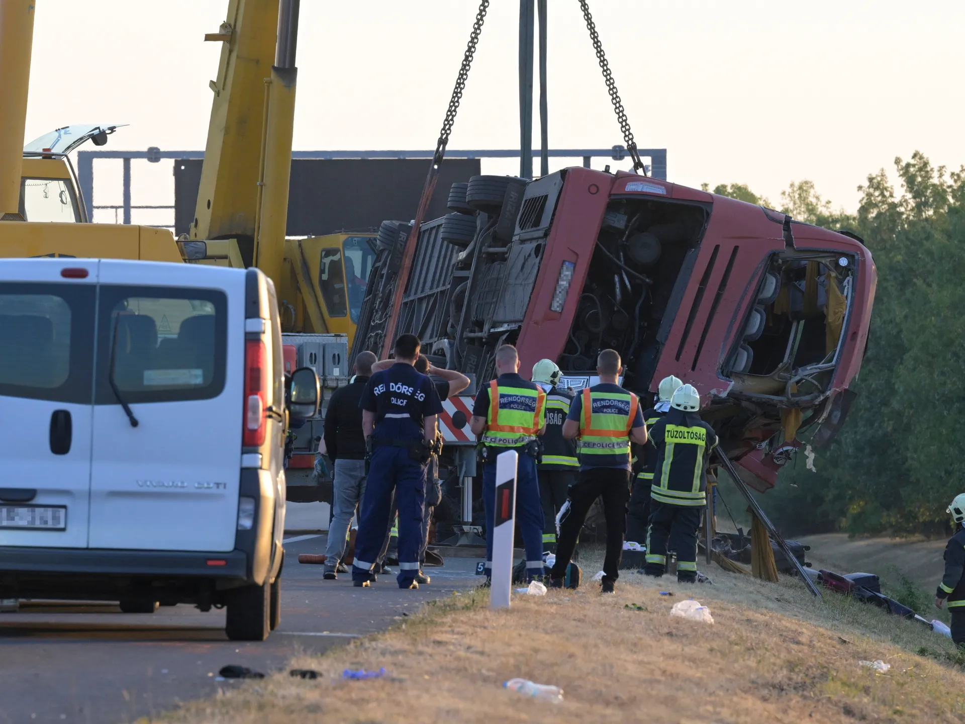 At least 12 people killed in Hungary bus crash