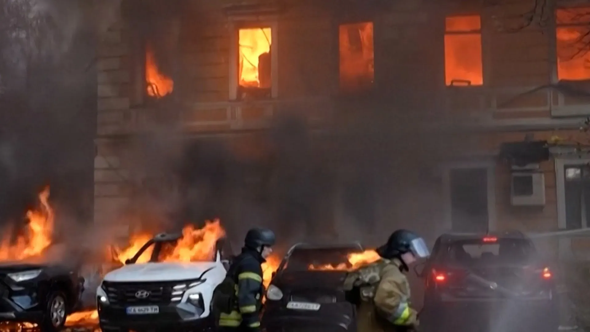 Russia strike sets National Academy of Sciences of Ukraine ablaze