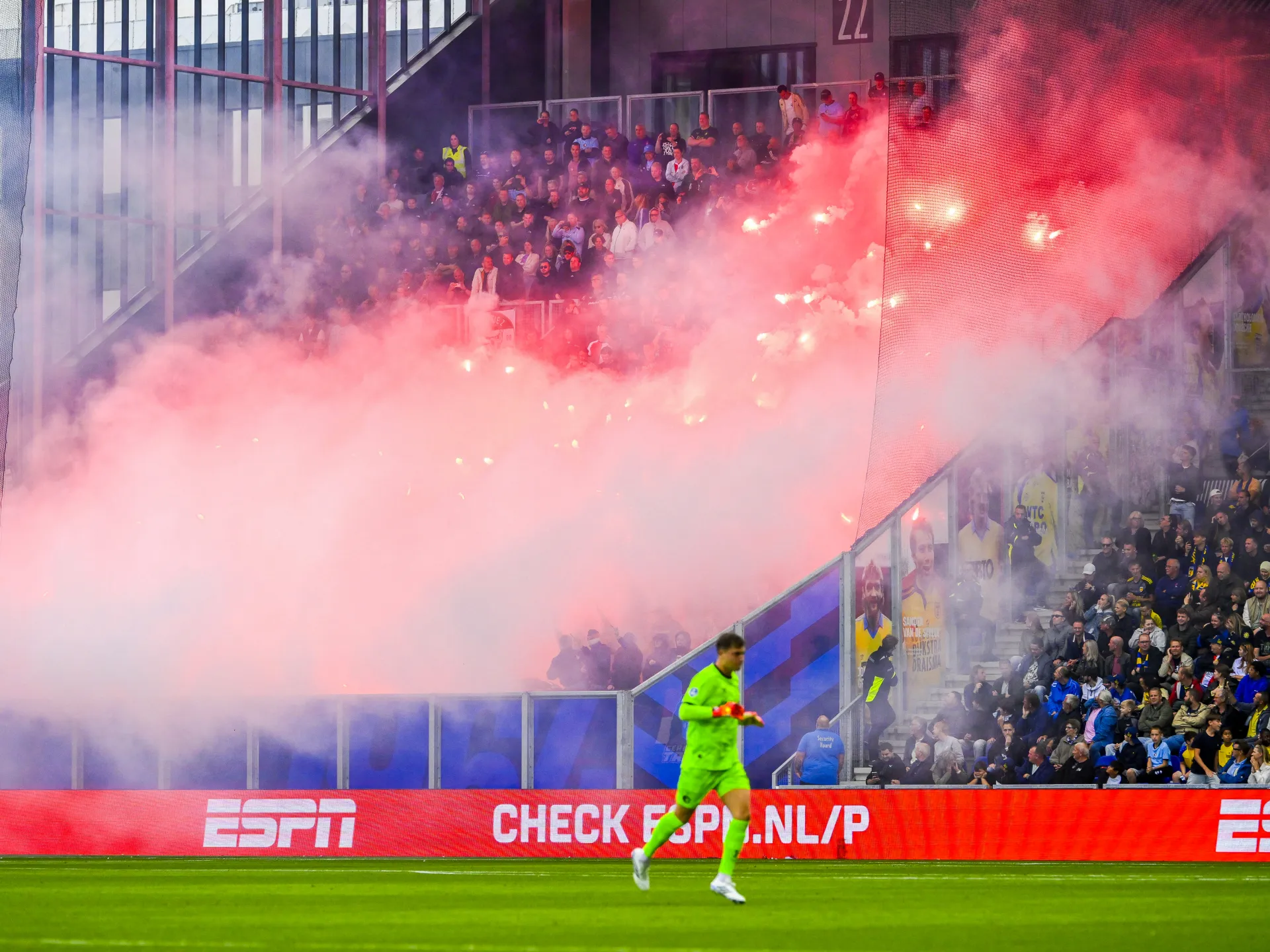 Cambuur fans suffer burns as fireworks set off during Dutch league match