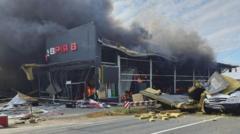 Watch: Moment drone hits supermarket in Odesa