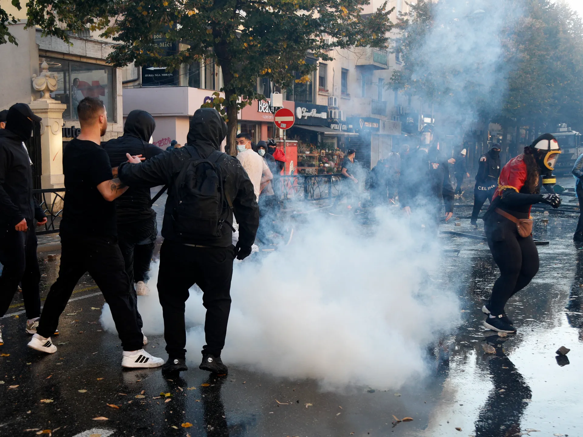 Albanian police fire tear gas at protesters as Education Ministry attacked