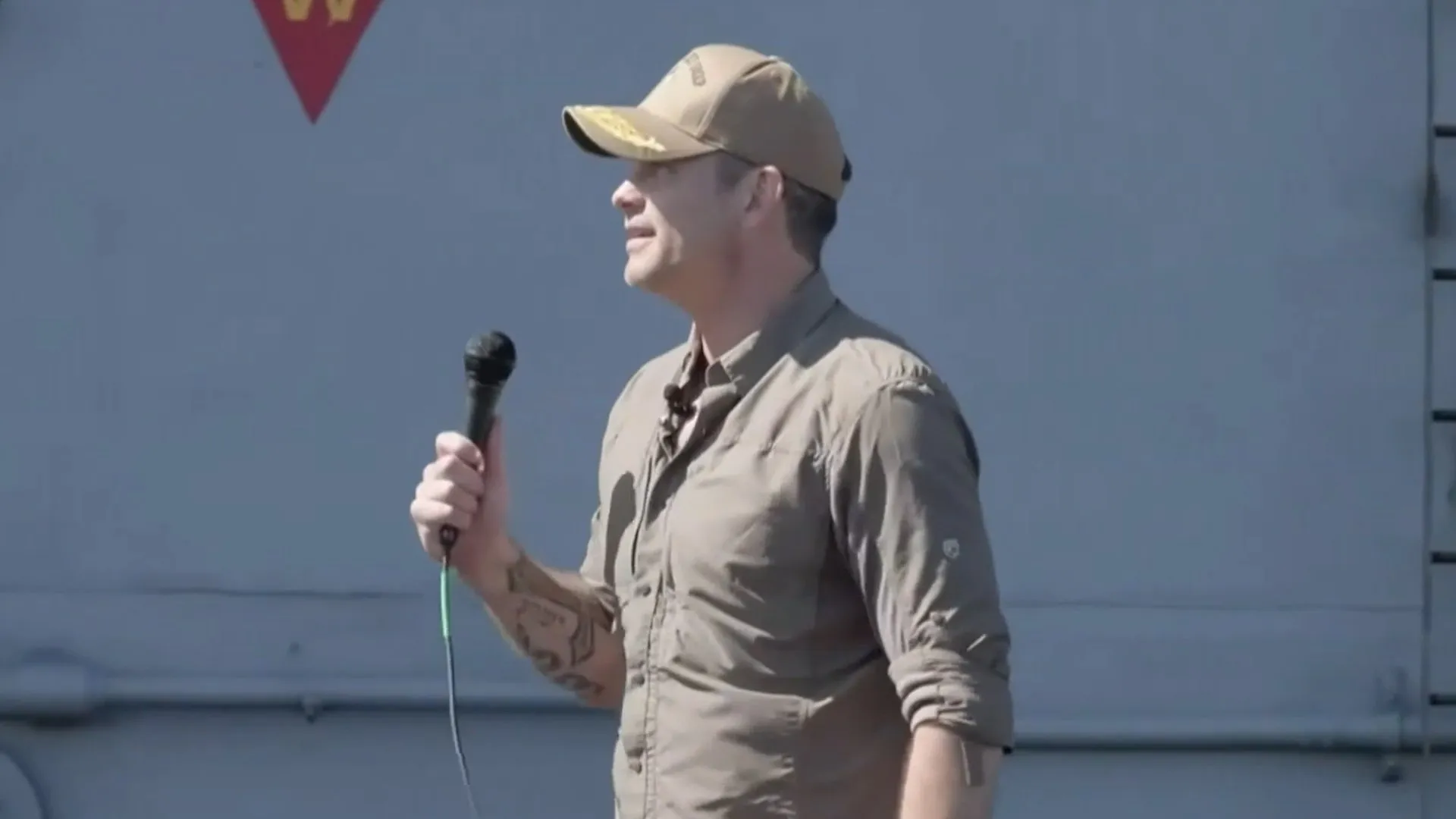 Hegseth address sailors in pushup apology and Trump impression