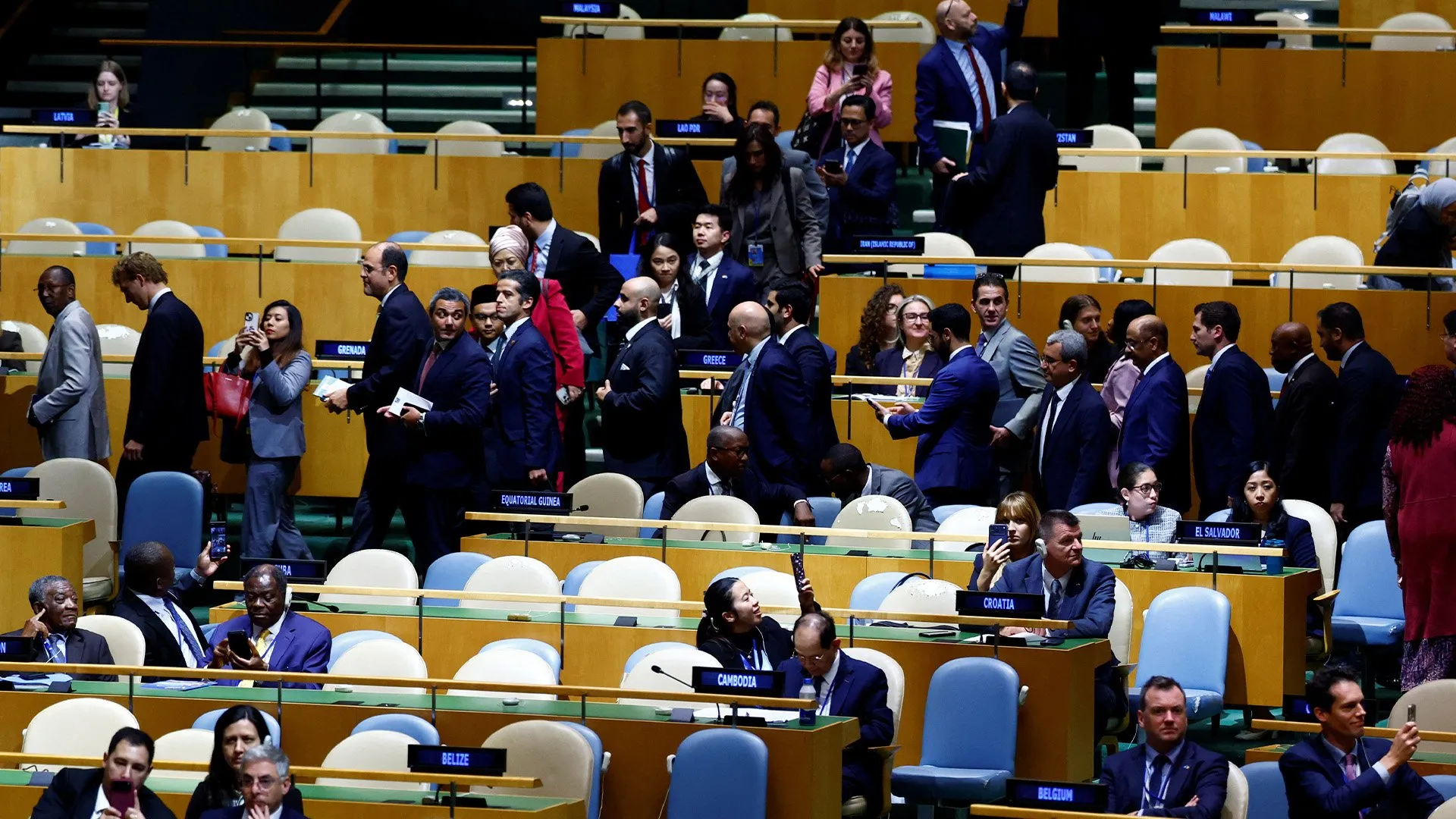 Delegates walk out of Netanyahu’s UN speech