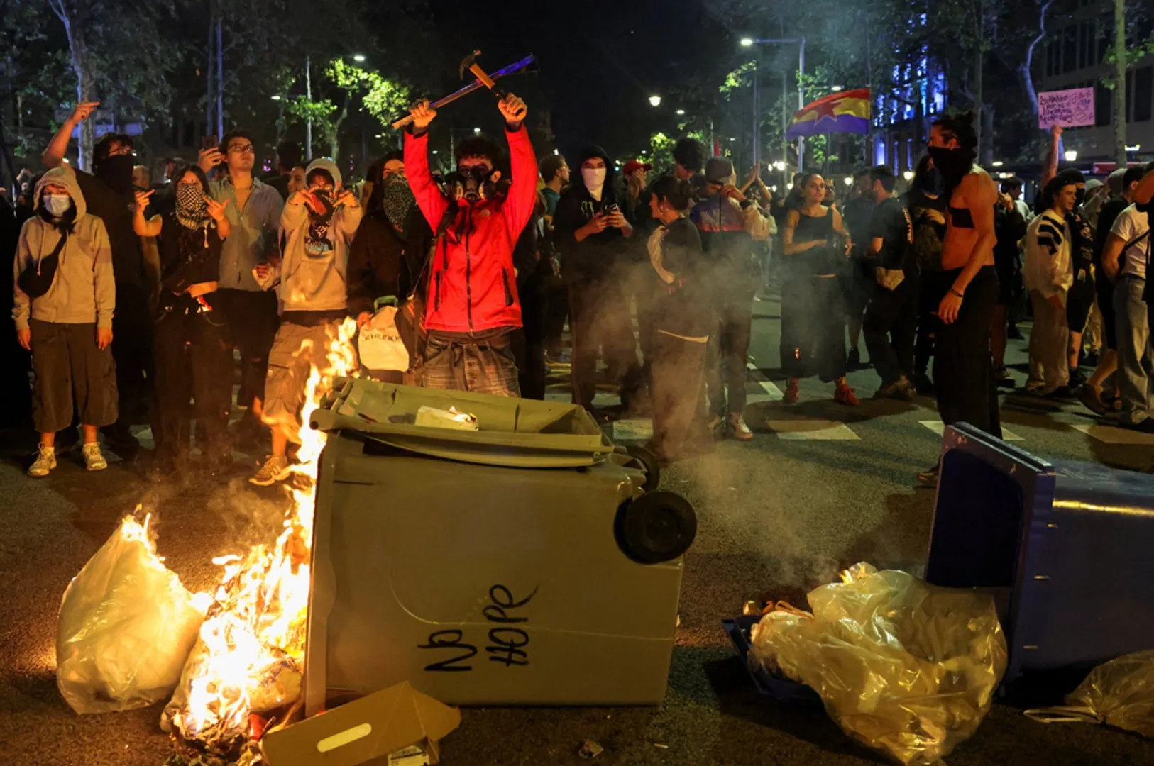 Violent clashes erupt after mass housing protest in Barcelona