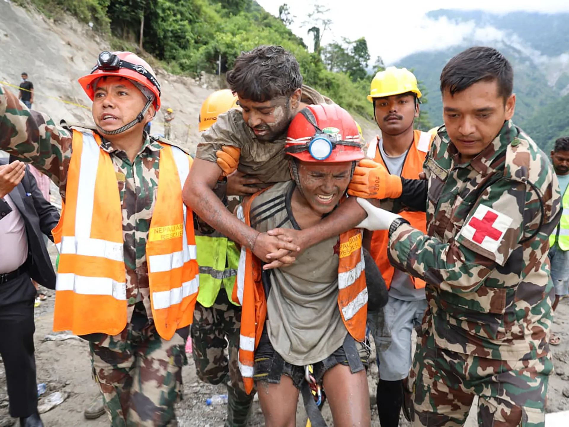 Nepal search teams rescue two workers from hydropower tunnel